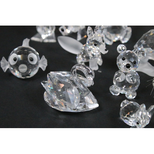 78 - Collection of Swarovski crystal animals, to comprise a duo of Foals, 7612, Turtle, 7661, Elephant, S... 