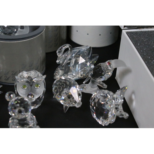 78 - Collection of Swarovski crystal animals, to comprise a duo of Foals, 7612, Turtle, 7661, Elephant, S... 