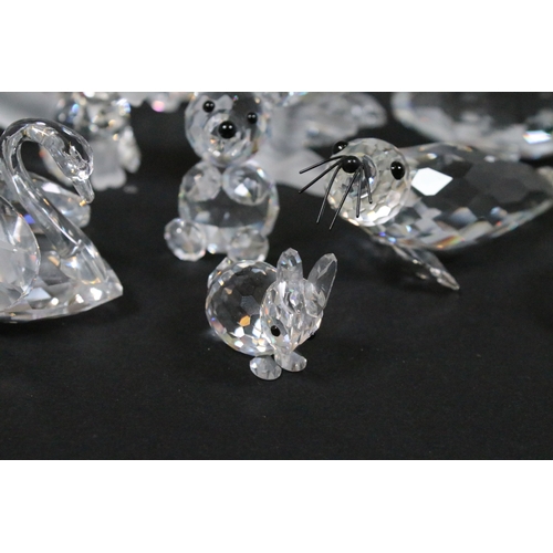 78 - Collection of Swarovski crystal animals, to comprise a duo of Foals, 7612, Turtle, 7661, Elephant, S... 