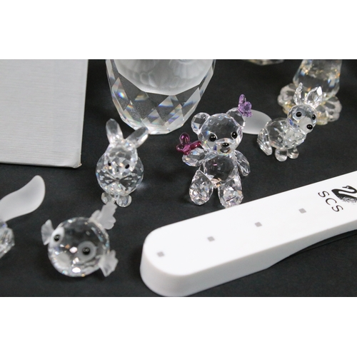 78 - Collection of Swarovski crystal animals, to comprise a duo of Foals, 7612, Turtle, 7661, Elephant, S... 
