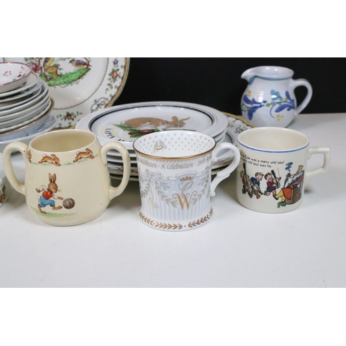 79 - Group of Victorian porcelain and pearlware plates, comprising a Davenport lustre example, transfer p... 