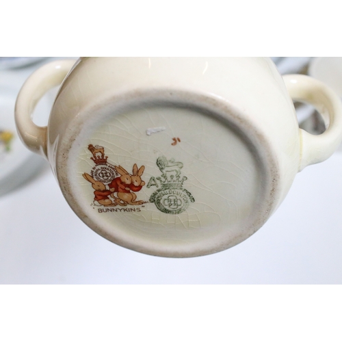 79 - Group of Victorian porcelain and pearlware plates, comprising a Davenport lustre example, transfer p... 