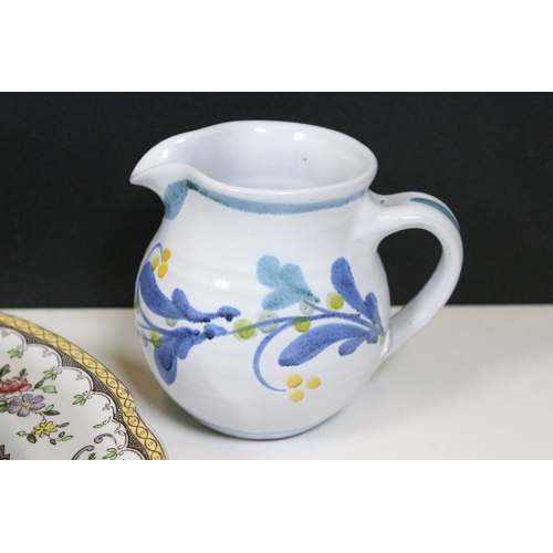 79 - Group of Victorian porcelain and pearlware plates, comprising a Davenport lustre example, transfer p... 