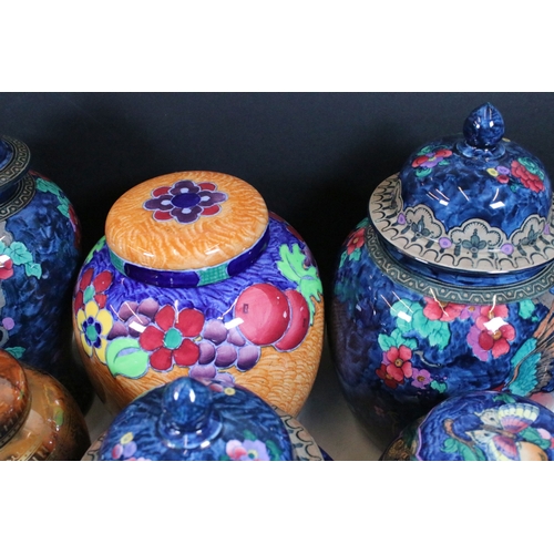 100 - Collection of Losol Ware, to include primarily lidded jars, examples to include Jazzette, Lustre and... 