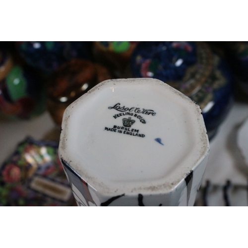 100 - Collection of Losol Ware, to include primarily lidded jars, examples to include Jazzette, Lustre and... 
