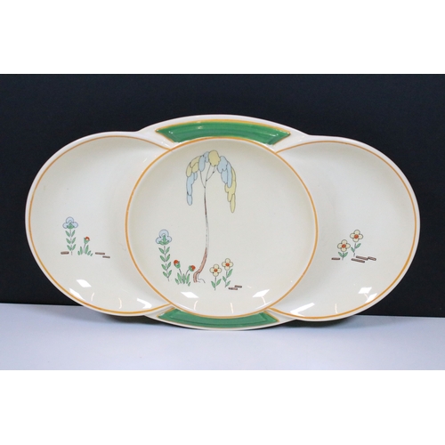 88 - Royal Doulton part coffee service, six place setting, together with Art Deco plate. Tallest measures... 