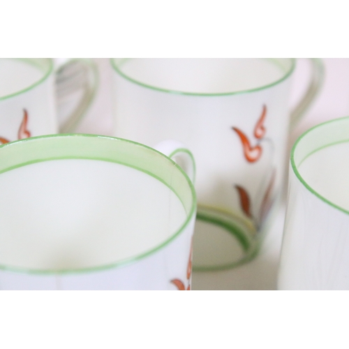 88 - Royal Doulton part coffee service, six place setting, together with Art Deco plate. Tallest measures... 