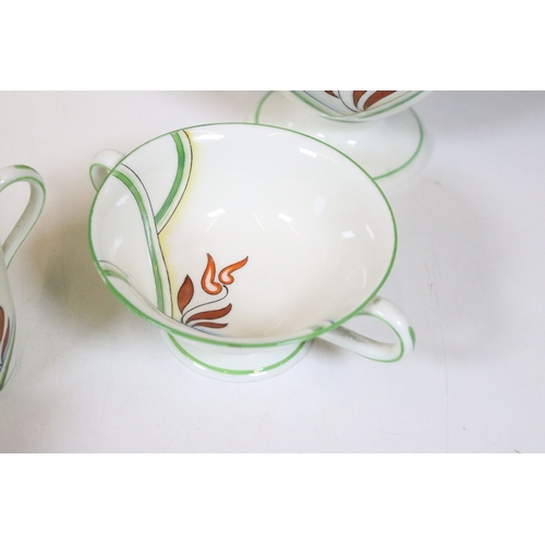 88 - Royal Doulton part coffee service, six place setting, together with Art Deco plate. Tallest measures... 