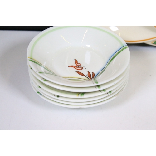 88 - Royal Doulton part coffee service, six place setting, together with Art Deco plate. Tallest measures... 