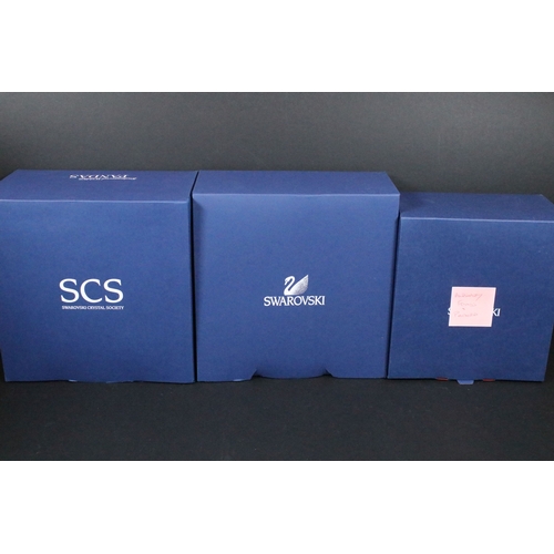 93 - Eleven boxed Swarovski crystal glass ornaments, to include ornaments from the 'Endangered Wildlife' ... 