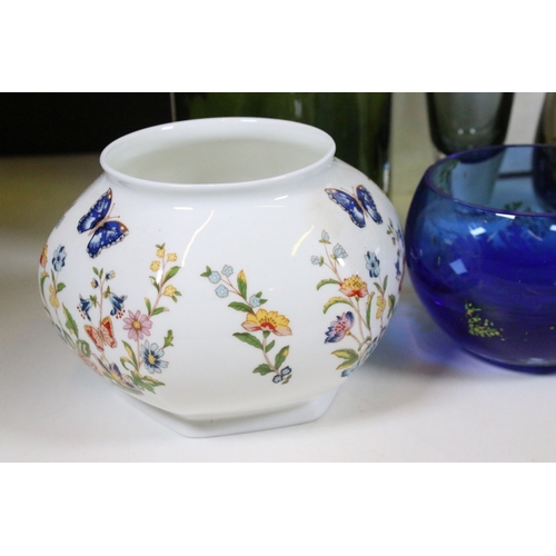 102 - Assortment of mixed ceramics, ornaments and glassware, to include five Lilliput Lane miniature model... 