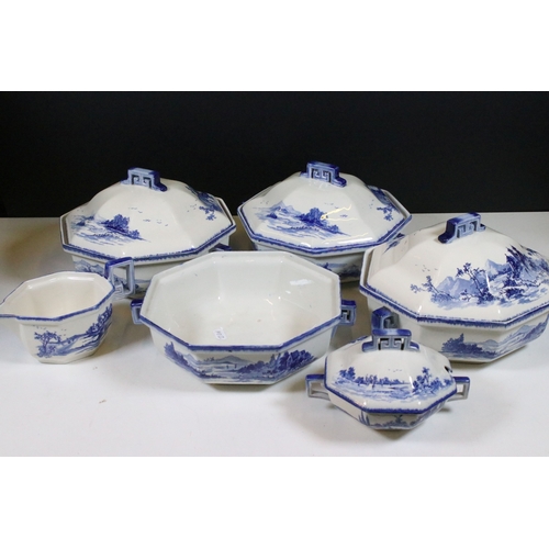 103 - Collection of Royal Doulton 'Norfolk' pattern dinnerware, to include three tureens with lids togethe... 