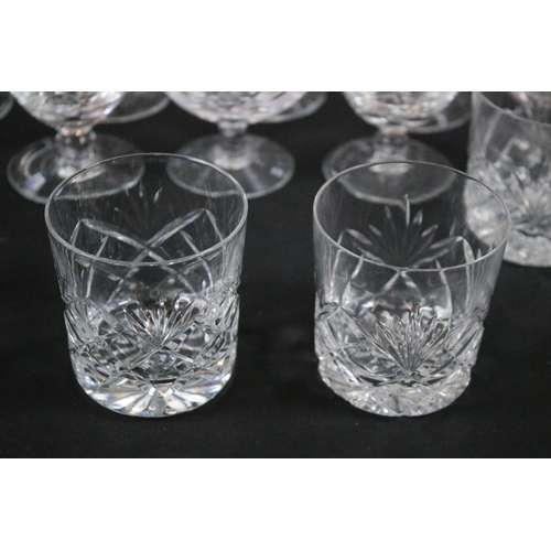 105 - Collection of Royal Brierley glassware and art glass, to include glasses, decanter, jug and swan fig... 