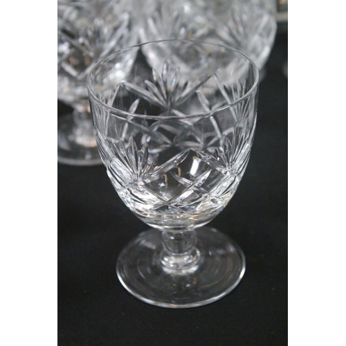 105 - Collection of Royal Brierley glassware and art glass, to include glasses, decanter, jug and swan fig... 