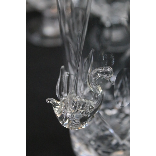 105 - Collection of Royal Brierley glassware and art glass, to include glasses, decanter, jug and swan fig... 