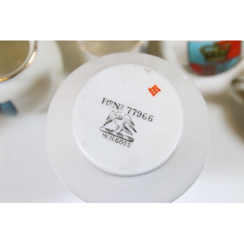 113 - Collection of Goss crested china, to include lighthouses, vases and pin dishes. Tallest measures 14.... 