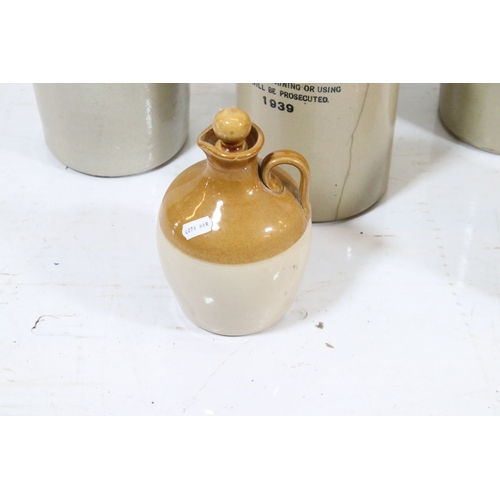 423 - Group of eight stoneware bottles and jars, to comprise examples for 'Pickup Bristol' and 'Powell Bri... 