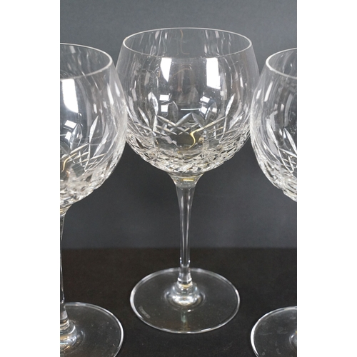 63 - Collection of crystal cut glassware to include a set of five Waterford Crystal Lismore Essence ballo... 