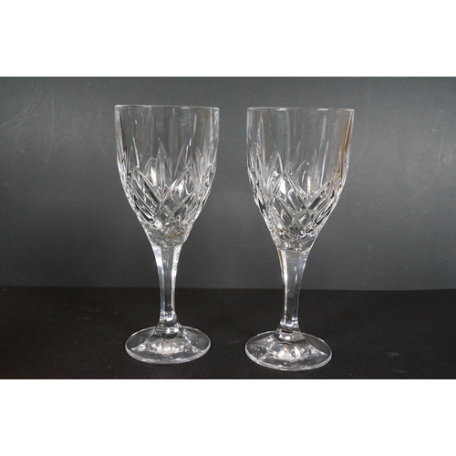 63 - Collection of crystal cut glassware to include a set of five Waterford Crystal Lismore Essence ballo... 