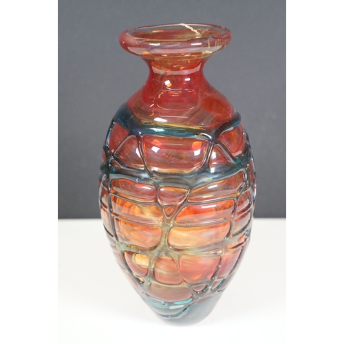 75 - Josef Hospodka for Chřibská glassworks, mid century Czech Republic art glass bowl in pink and blue, ... 