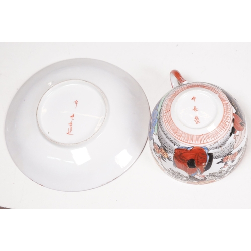 120 - Japanese Kutani part tea set, to include six teacups and saucers, two teapots, one milk jug and one ... 