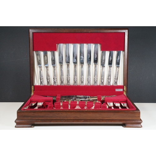 416 - Canteen containing K Bright Ltd, Sheffield King's Pattern cutlery set for six, in Flexifit mahogany ... 