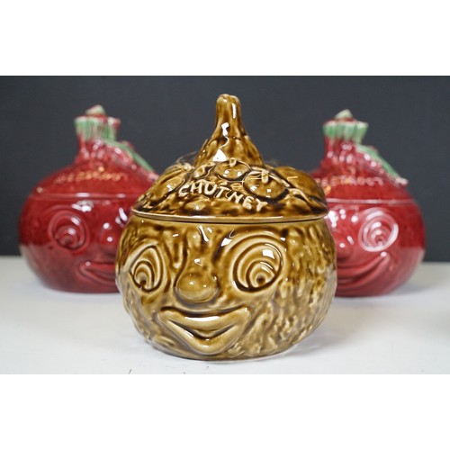119 - Collection of Sylvac face saucepots and dinnerware, to include two apple sauce pots, three beetroot ... 