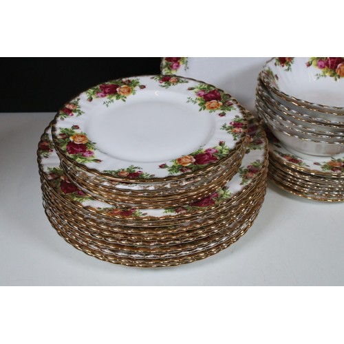 104 - Royal Albert 'Old Country Roses' pattern part dinner and tea set, to include one tureen with lid, on... 