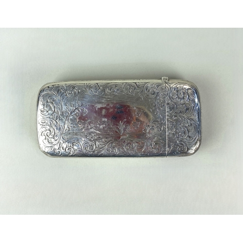 141 - Of Irish Historical Interest: a silver case, the rectangular form with hinged lid and rounded corner... 