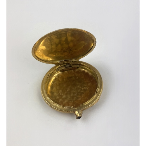 216 - An 18ct gold and enamelled fob watch hunting case (empty) (a/f) gross weight 10.5g