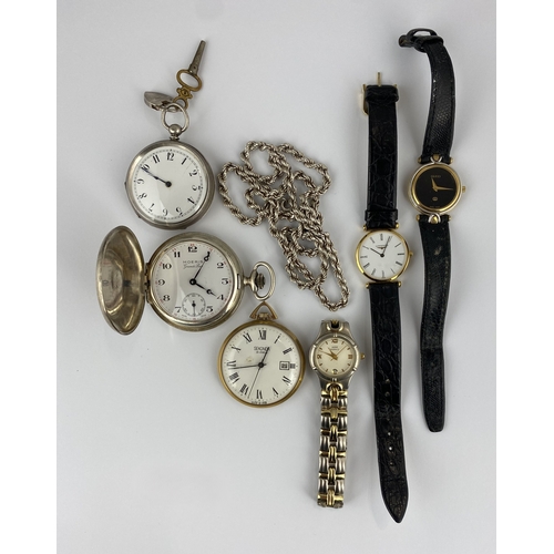 261 - Three ladies wristwatches comprising Longines, Gucci and Anne Klein 11, a silver cased key wind open... 