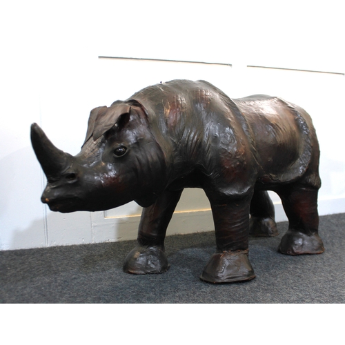 169 - A large Liberty leather Rhino, approx 100cm long by 55cm high.