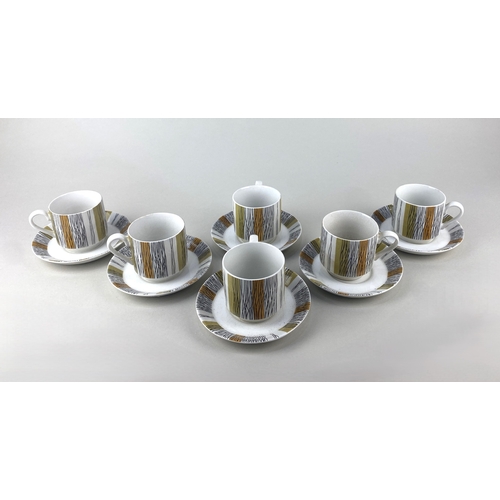 25 - A set of six Staffordshire Midwinter coffee cups and saucers