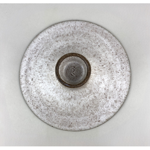 52 - Dame Lucie Rie (Austrian / British 1902-1995), a footed bowl of flaring conical form with flecked gl... 