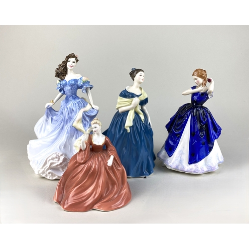 100 - Three Royal Doulton ceramic models of ladies comprising Figure of the Year 1998 'Rebecca', 22cm high... 