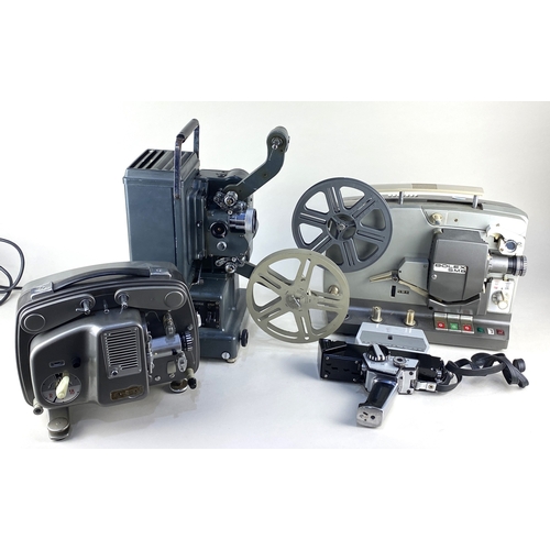 120 - A Paillard Bolex G916 16mm film projector, a Bolex Paillard 18-5 film projector, a Bolex Paillard SM... 