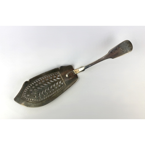 113 - A Scottish George IV silver fish slice by David McDonald, Glasgow 1835, 29cm long, approx 4.4ozs.... 