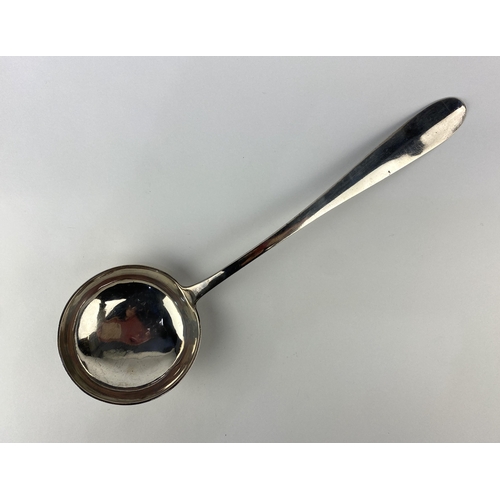 114 - An 800 silver ladle, monogram engraved, 33cm long, 4.3oz