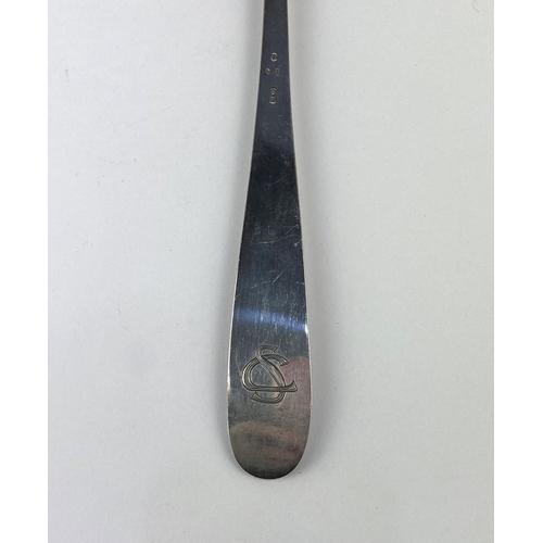 114 - An 800 silver ladle, monogram engraved, 33cm long, 4.3oz