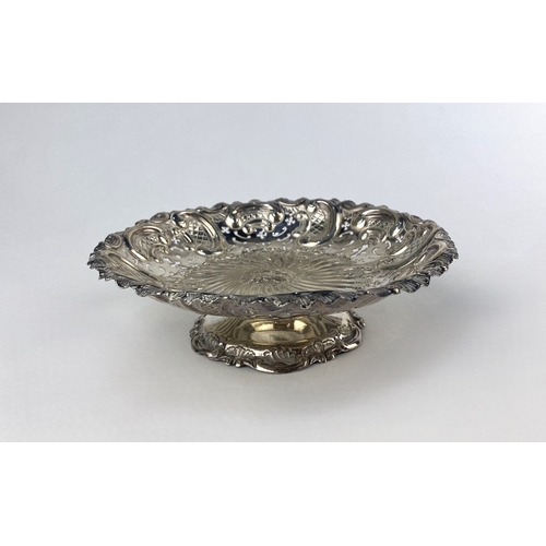 133 - A Victorian silver pedestal dish by George Wish, with embossed and pierced decoration, Sheffield 189... 