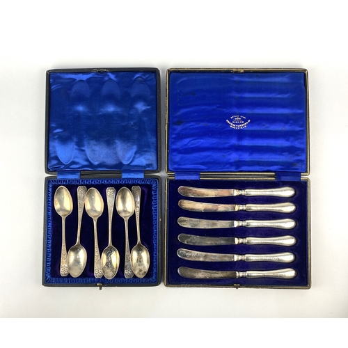 17 - An Edwardian cased set of six silver spoons with foliate engraved decoration, by C W Fletcher & ... 