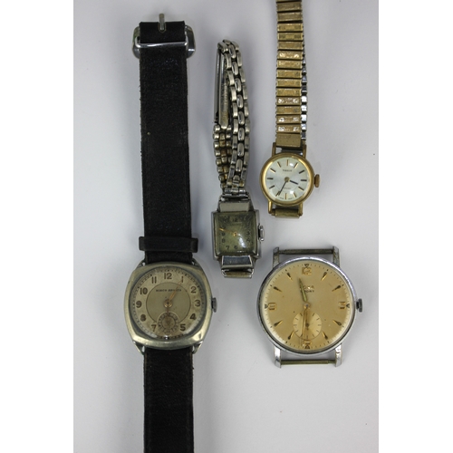 185 - Four wristwatches comprising of a Doxa Sport steel backed and chrome plated base metal fronted gentl... 