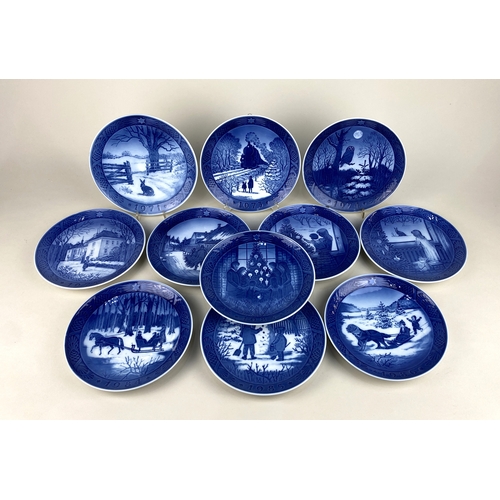 415 - A collection of eleven Royal Copenhagen Christmas plates for 1971, 1973, 1974, 1975, and 1980 to 198... 