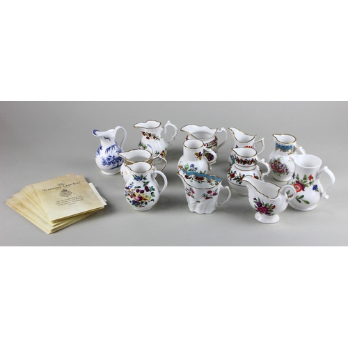 420 - A set of twelve Royal Worcester porcelain replica cream jugs from 'the Historic Jugs from the Worces... 