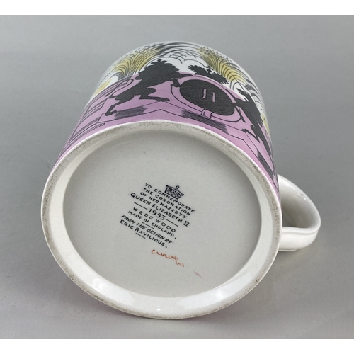 466 - An Eric Ravilious Wedgwood mug 'To commemorate the Coronation of H.M.Queen Elizabeth II 1953' , with... 