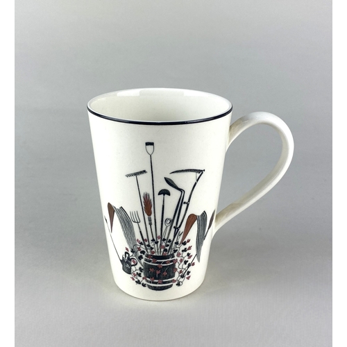 467 - A Wedgwood 'Garden Implements' beaker mug designed by Eric Ravilious printed with a vignette of gard... 