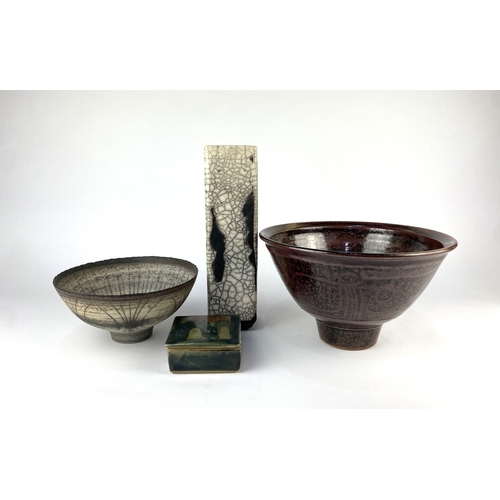 36 - Studio Pottery: A collection of four pieces of studio ceramics, including; Bernard Charles (b. 1930)... 