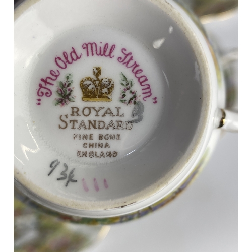 38 - A vintage Royal Standard tea set for six, in 'The Old Mill Stream' pattern, comprising 6 cups, 6 sau... 