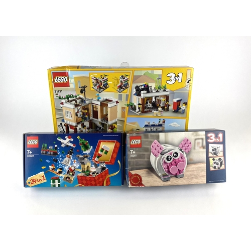 216 - Lego 40251 '3 in 1' limited edition Piggy Bank, Lego Creator '3 in 1' 31131 Downtown Noodle Shop and... 