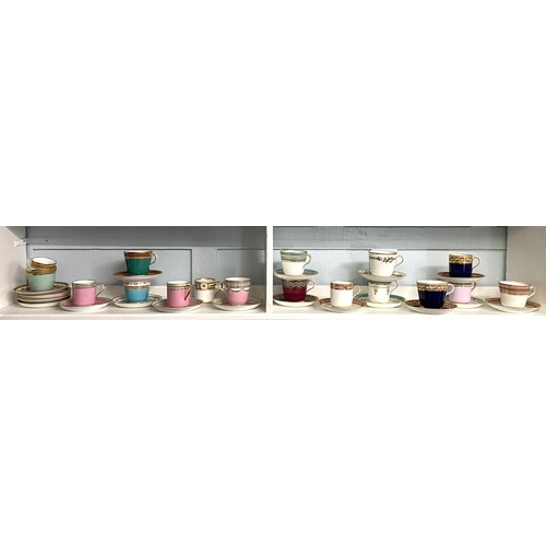 28 - A collection of late 18th / 19th century porcelain teacups, coffee cans and saucers, some with patte... 